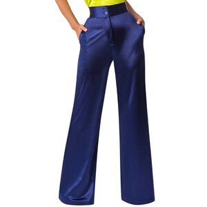 "Larimar" Navy High Waist Pants
